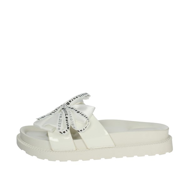 Laura Biagiotti Shoes Flat Slippers White 8178