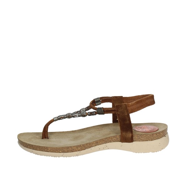 Porronet Shoes Flat Sandals Brown leather FI2864