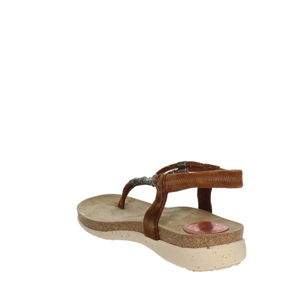 Porronet Shoes Flat Sandals Brown leather FI2864