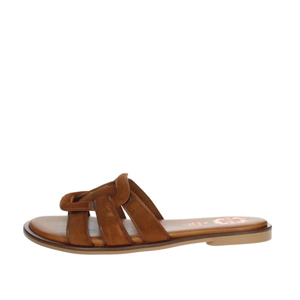 Porronet Shoes Flat Slippers Brown leather FI2817