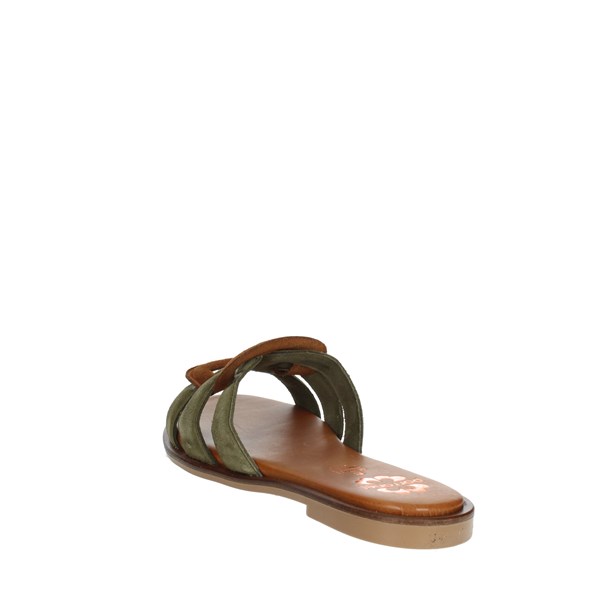 Porronet Shoes Flat Slippers Dark Green FI2817