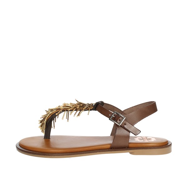 Porronet Shoes Flip Flops Brown leather FI2816