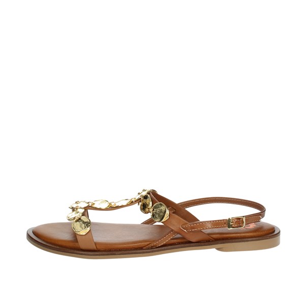 Porronet Shoes Flat Sandals Brown leather FI2820