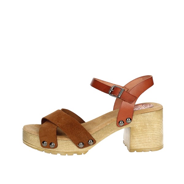 Porronet Shoes Heeled Sandals Brown leather FI2881