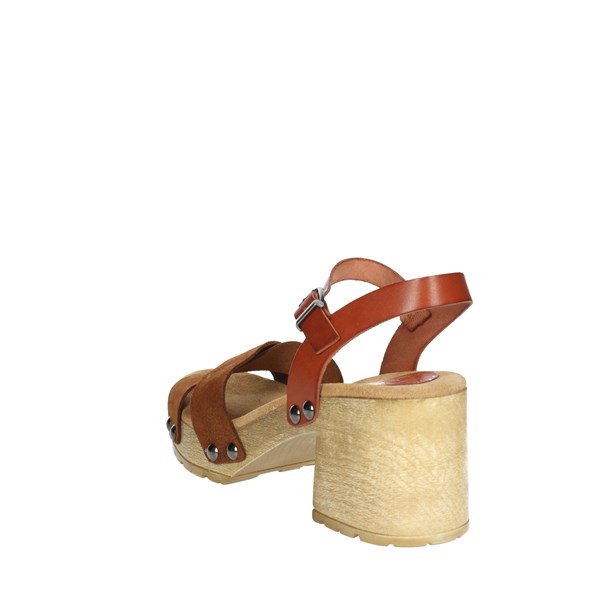 Porronet Shoes Heeled Sandals Brown leather FI2881