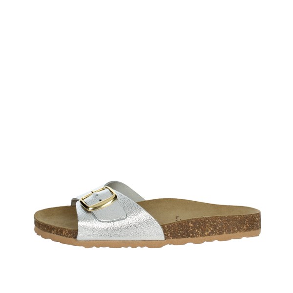 Free Life Shoes Flat Slippers Silver 1731