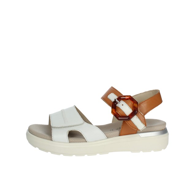 Cinzia Soft Shoes Flat Sandals White/Brown leather SV319775-SM