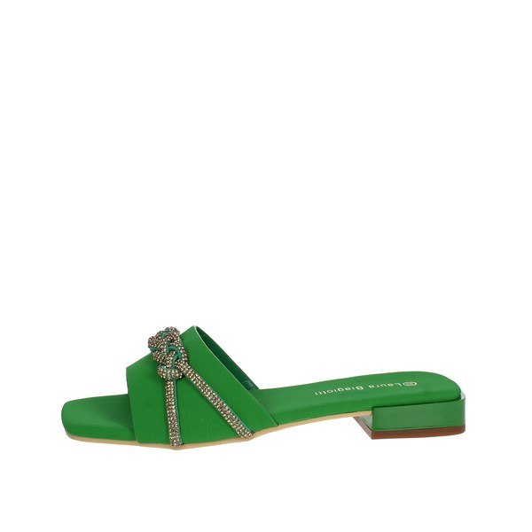 Laura Biagiotti Shoes Flat Slippers Green 8044