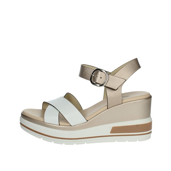 Nero Giardini Shoes Platform Sandals White/Gold E218737D