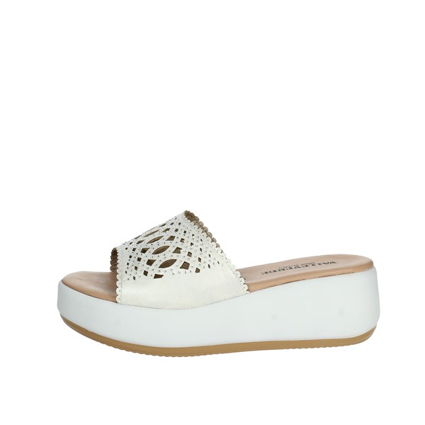 Valleverde Shoes Platform Slippers White 55570