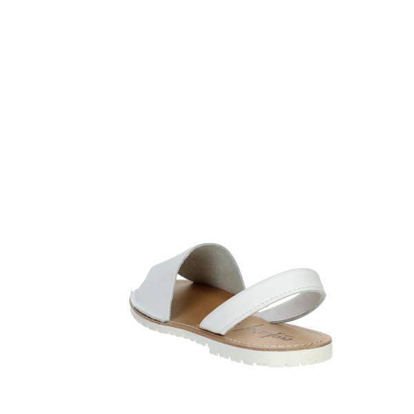 Evoca Shoes Flat Sandals White EC414