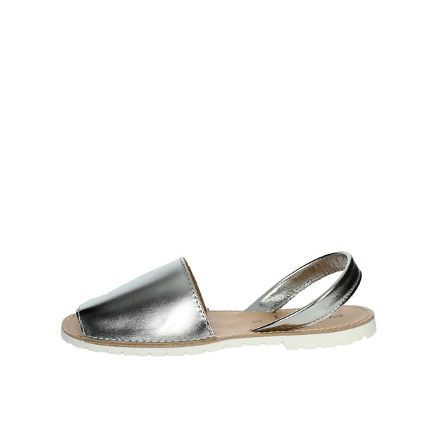 Evoca Shoes Flat Sandals Silver EC415