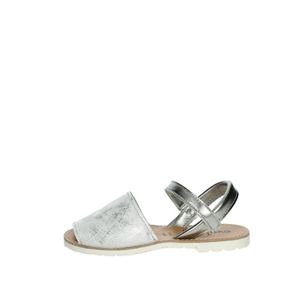 Evoca Shoes Flat Sandals White/Silver GRACE