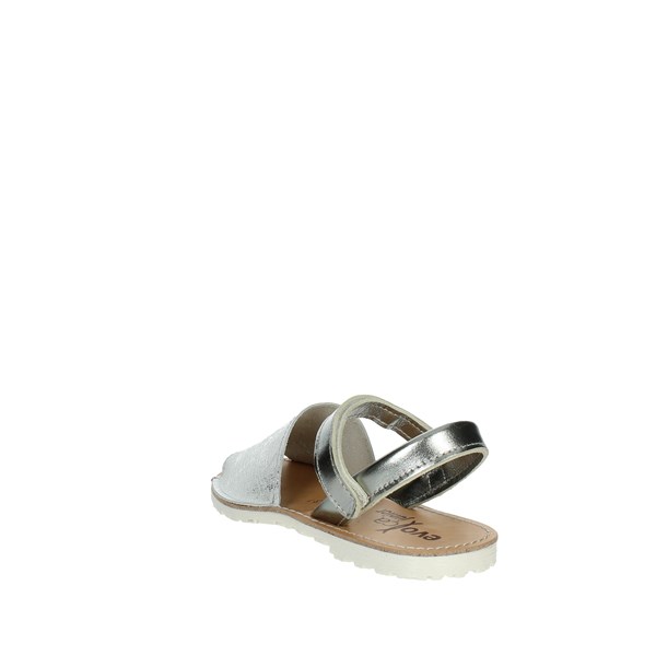 Evoca Shoes Flat Sandals White/Silver GRACE