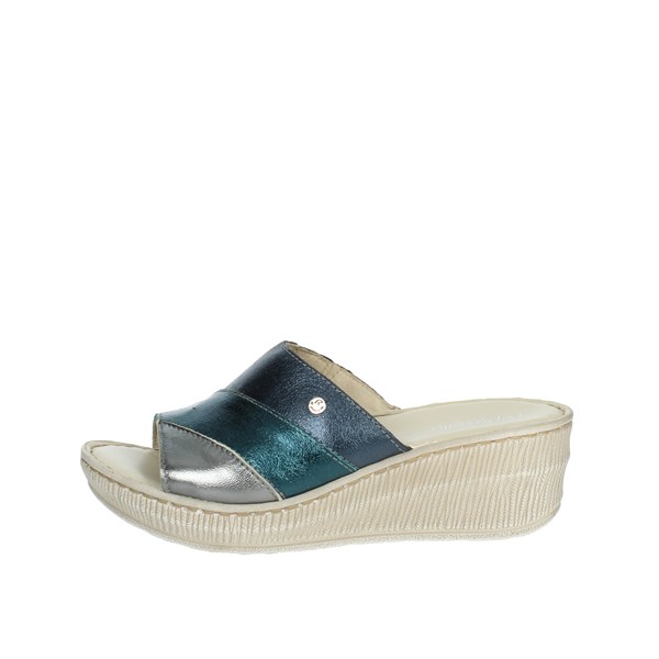 Riposella Shoes Platform Slippers Blue ILENIA