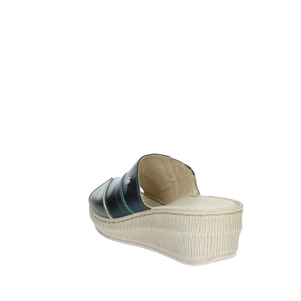 Riposella Shoes Platform Slippers Blue ILENIA