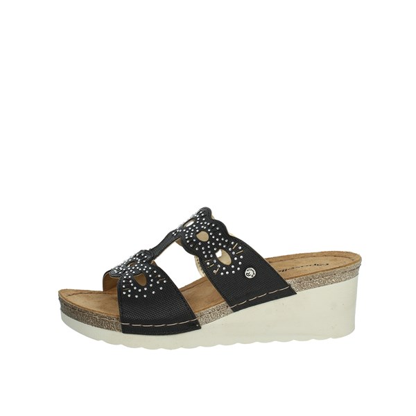 Riposella Shoes Platform Slippers Black TERAMO