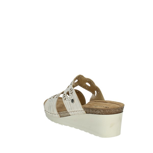Riposella Shoes Platform Slippers Beige TERAMO