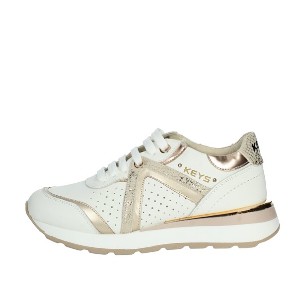 Keys Shoes Sneakers White/Gold K-7643