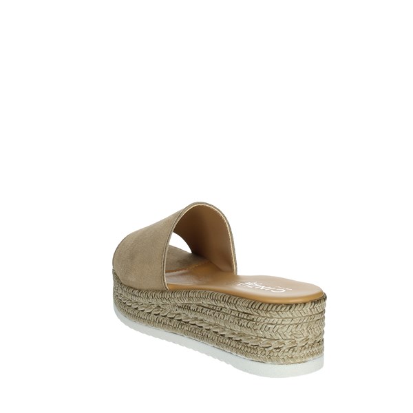 Cinzia Soft Shoes Platform Slippers Brown Taupe IAF133047-C