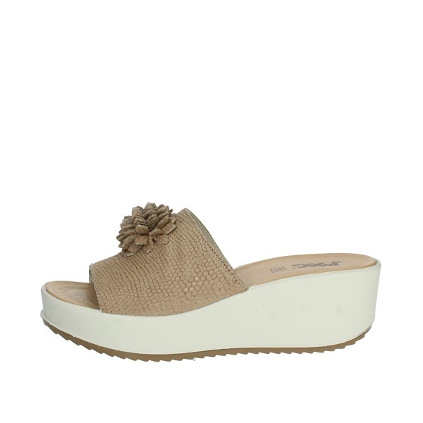 Imac Shoes Platform Slippers Beige 357550