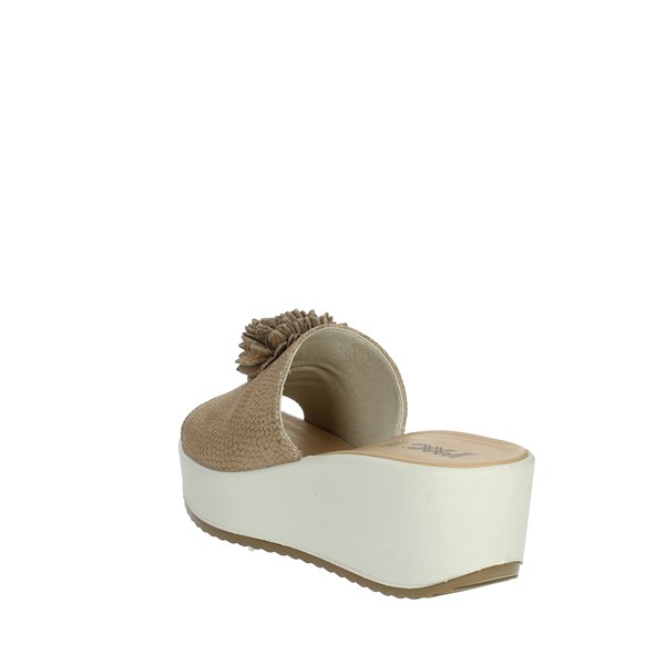 Imac Shoes Platform Slippers Beige 357550