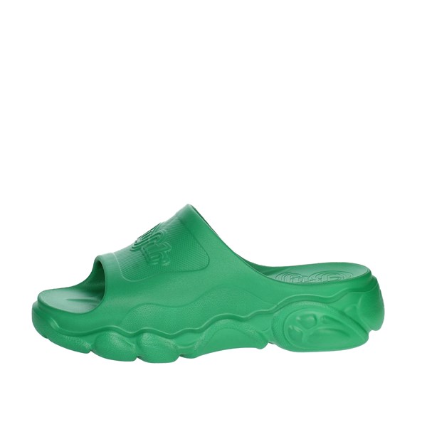 Buffalo Shoes Flat Slippers Green CLD SLIDE
