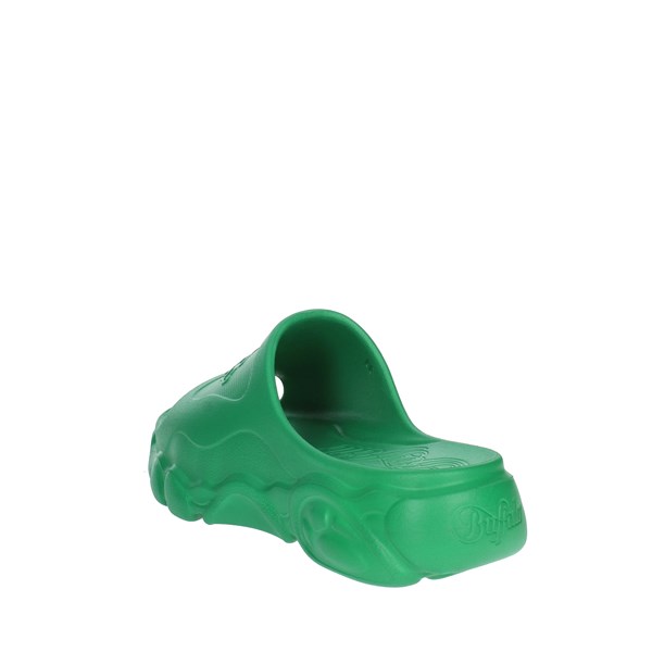 Buffalo Shoes Flat Slippers Green CLD SLIDE