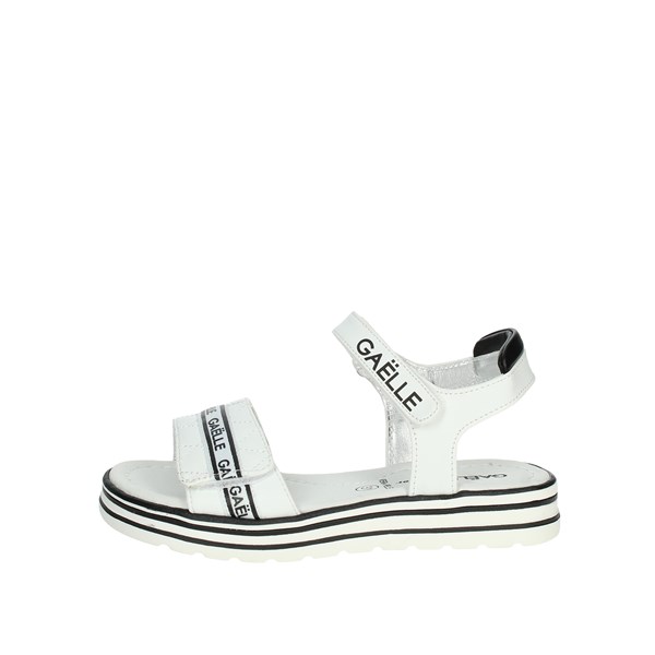 Gaelle Paris Shoes Flat Sandals White/Black G-1880