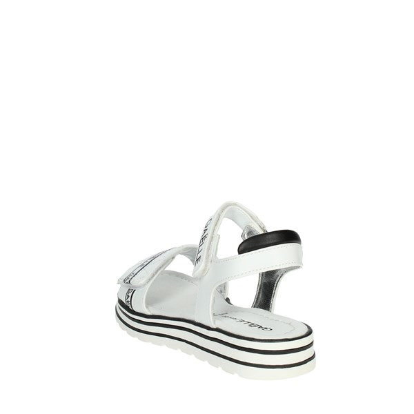 Gaelle Paris Shoes Flat Sandals White/Black G-1880