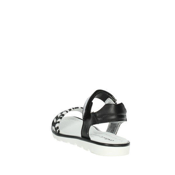 Gaelle Paris Shoes Flat Sandals Black/White G-1862