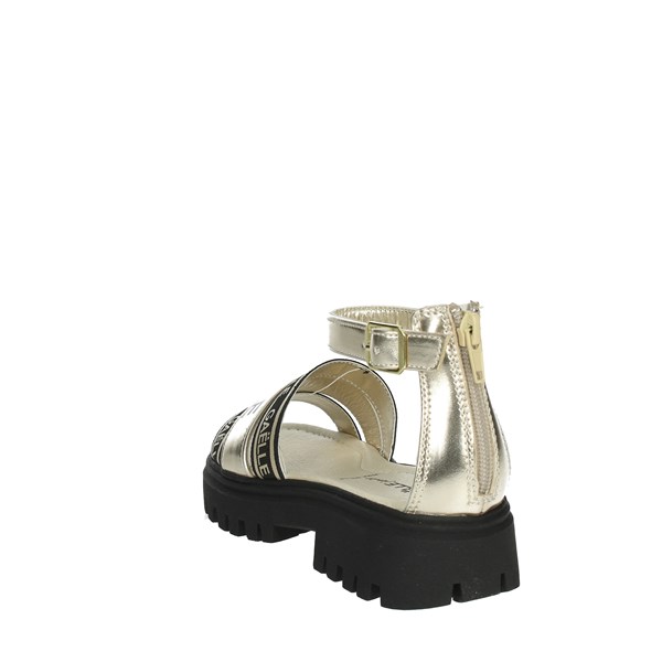 Gaelle Paris Shoes Flat Sandals Black/Gold G-1893
