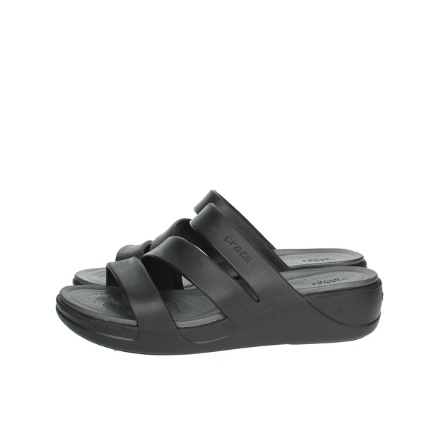 Crocs Shoes Platform Slippers Black 207434-001