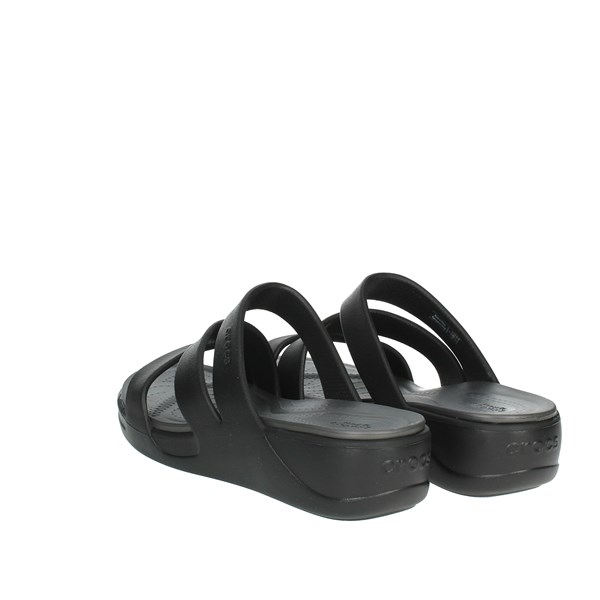 Crocs Shoes Platform Slippers Black 207434-001