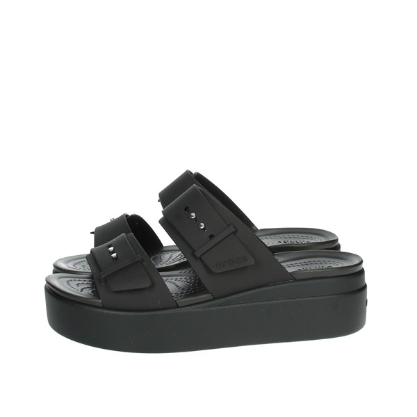 Crocs Shoes Platform Slippers Black 207431-001
