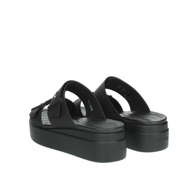 Crocs Shoes Platform Slippers Black 207431-001