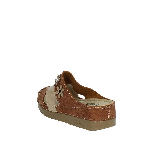 Riposella Shoes Platform Slippers Brown leather 00010