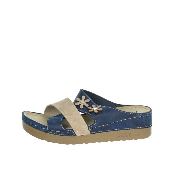Riposella Shoes Platform Slippers Blue 00010