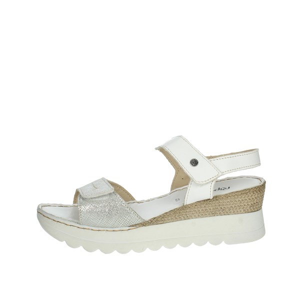 Riposella Shoes Platform Sandals White/Silver 16807