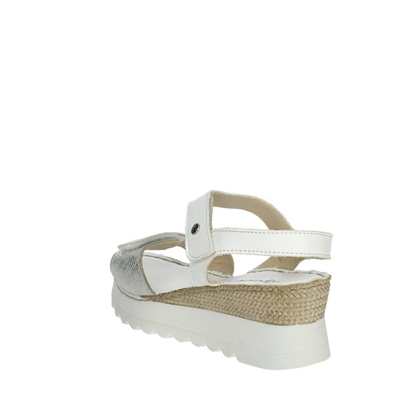 Riposella Shoes Platform Sandals White/Silver 16807