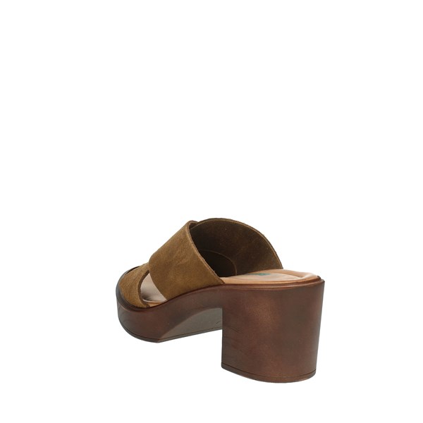 Bionatura Shoes Heeled Slippers Brown leather 99A2266-I-SCBRA
