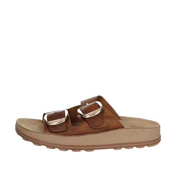 Fantasy Sandals Shoes Flat Slippers Brown leather S310 DESPOINA