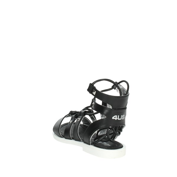 4us Paciotti Shoes Flat Sandals Black 41104