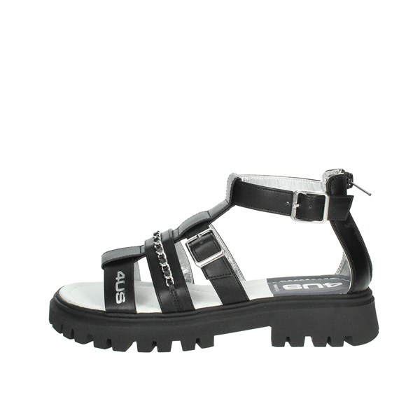 4us Paciotti Shoes Flat Sandals Black 42451