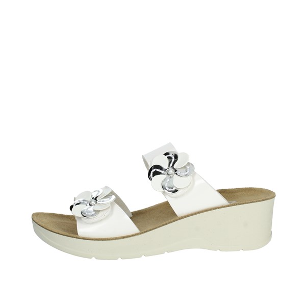 Scholl Shoes Platform Slippers White CARRIE