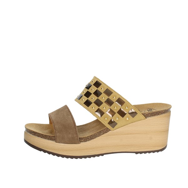 Scholl Shoes Platform Slippers Brown MOIRA