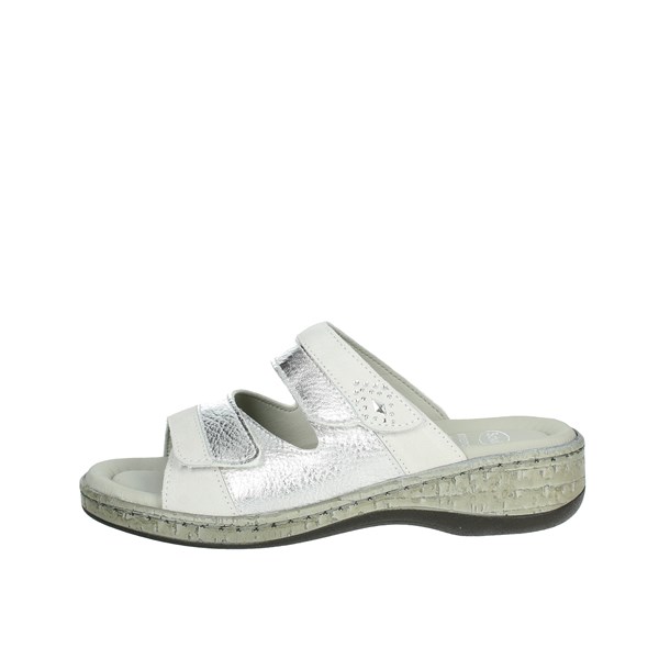 Scholl Shoes Flat Slippers White/Silver MARINELLA