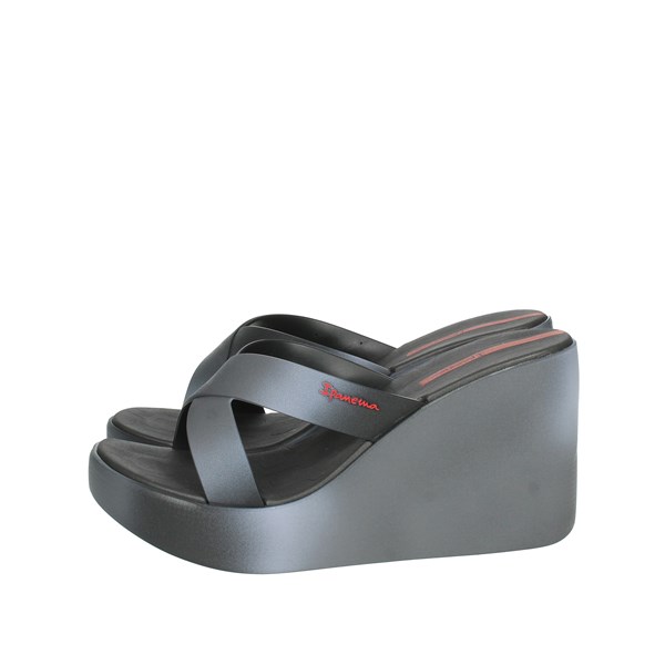 Ipanema Shoes Platform Slippers Black/Grey 83423
