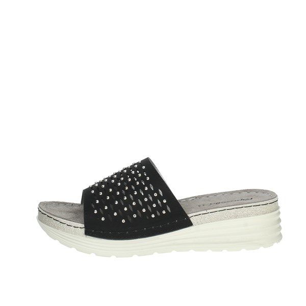 Riposella Shoes Platform Slippers Black COMACCHIO