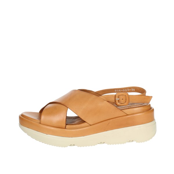 Cinzia Soft Shoes Platform Sandals Brown leather TD004
